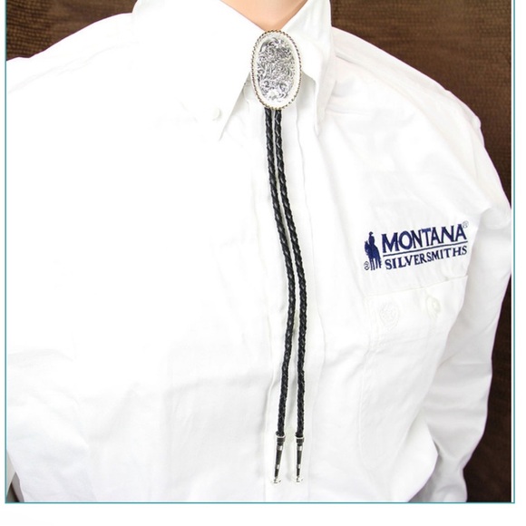 Montana Silversmiths Engraved Silver Bolo Tie - Picture 15 of 15